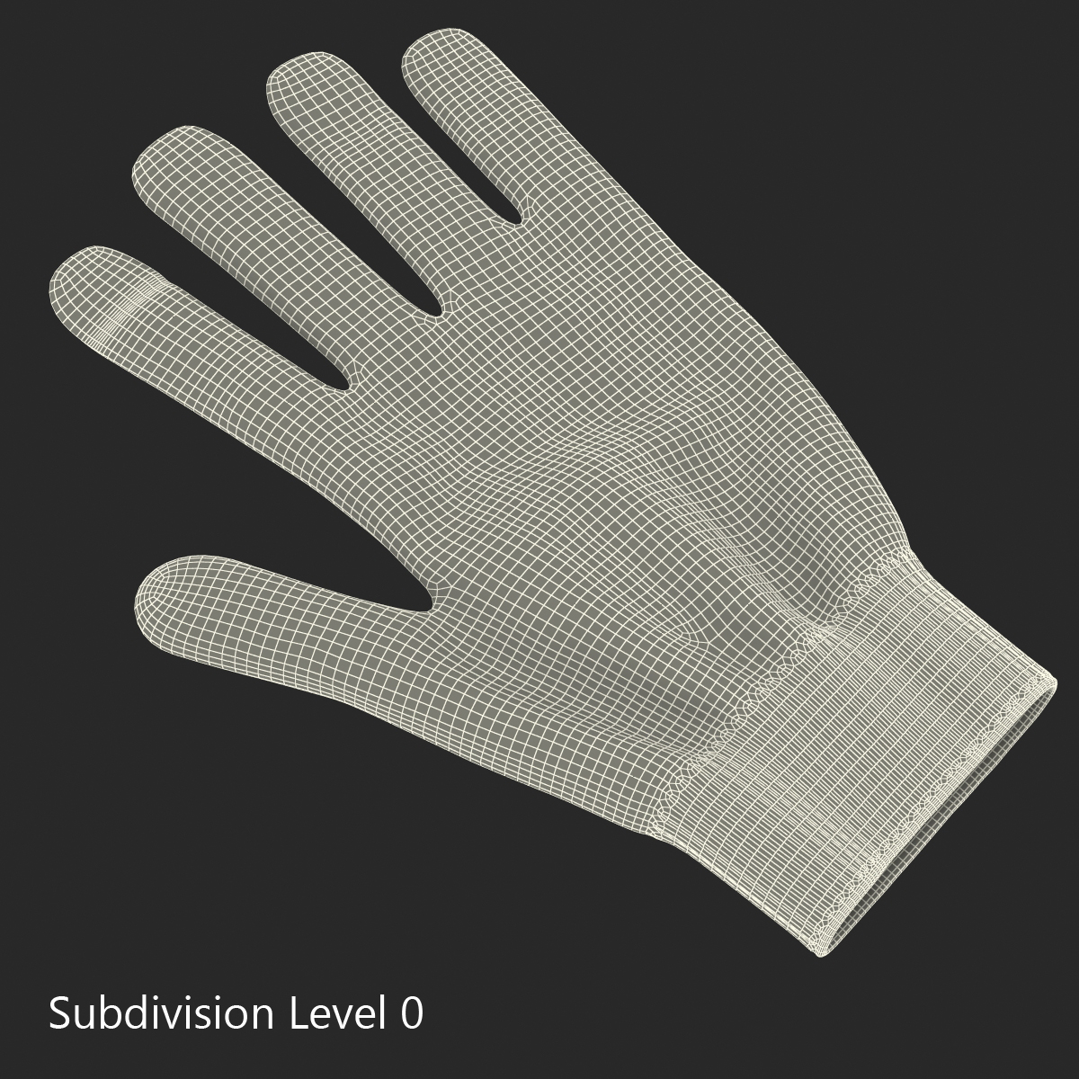 3D Cotton Work Gloves model