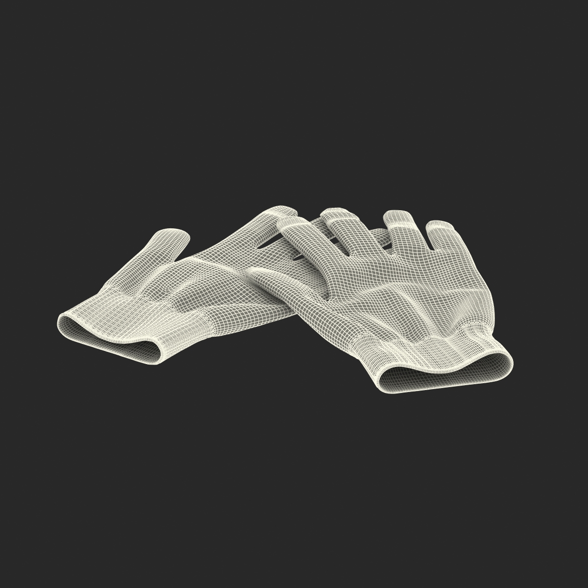 3D Cotton Work Gloves model