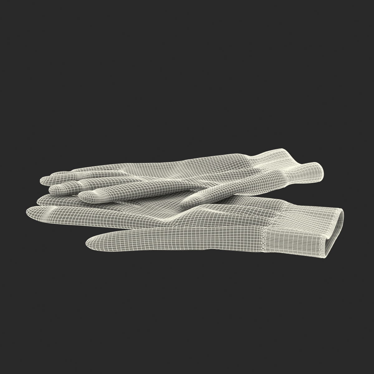 3D Cotton Work Gloves model