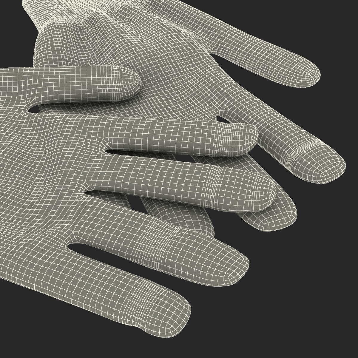 3D Cotton Work Gloves model