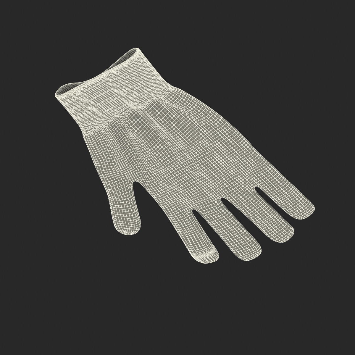 3D Cotton Work Gloves model