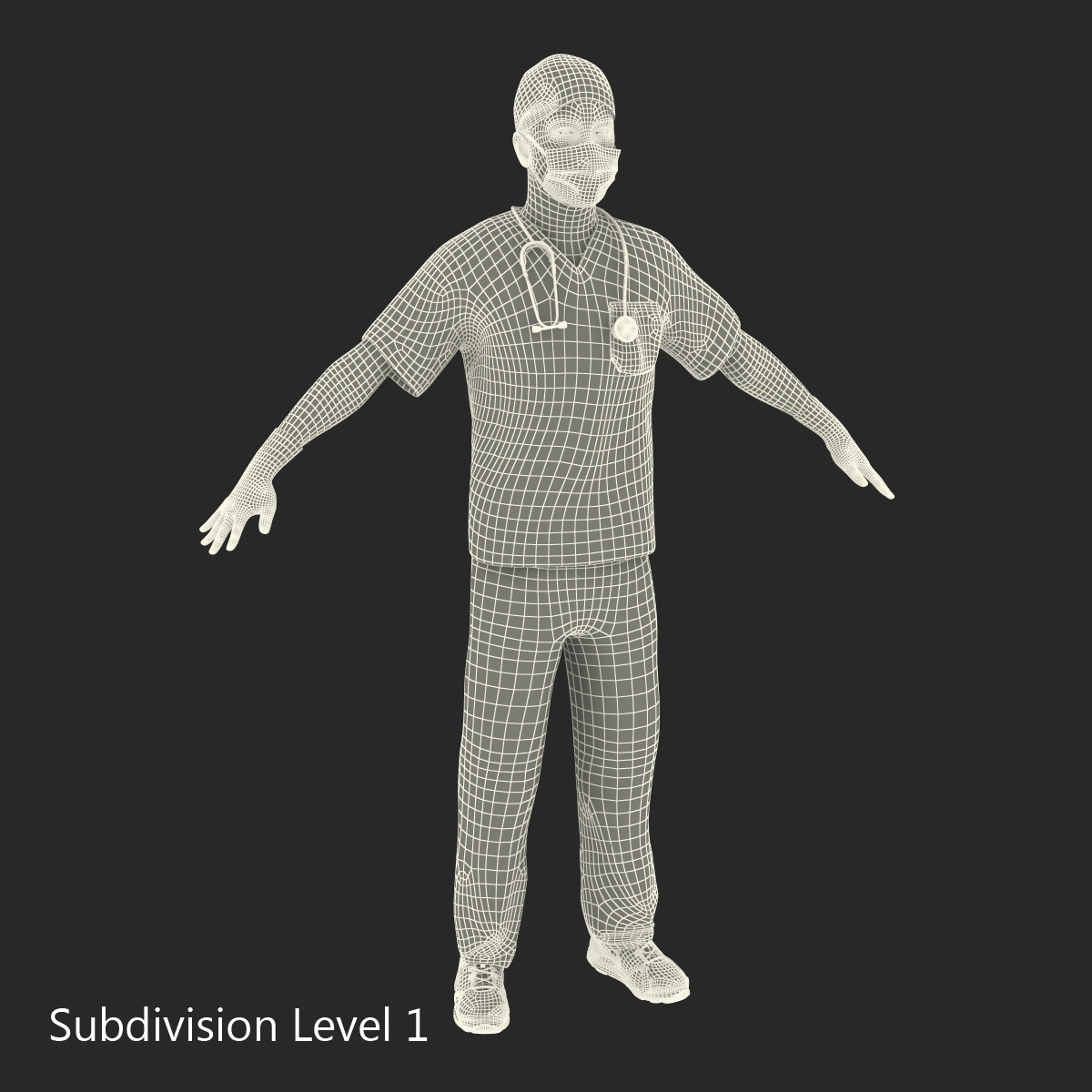 Male Surgeon Caucasian Rigged 3D model