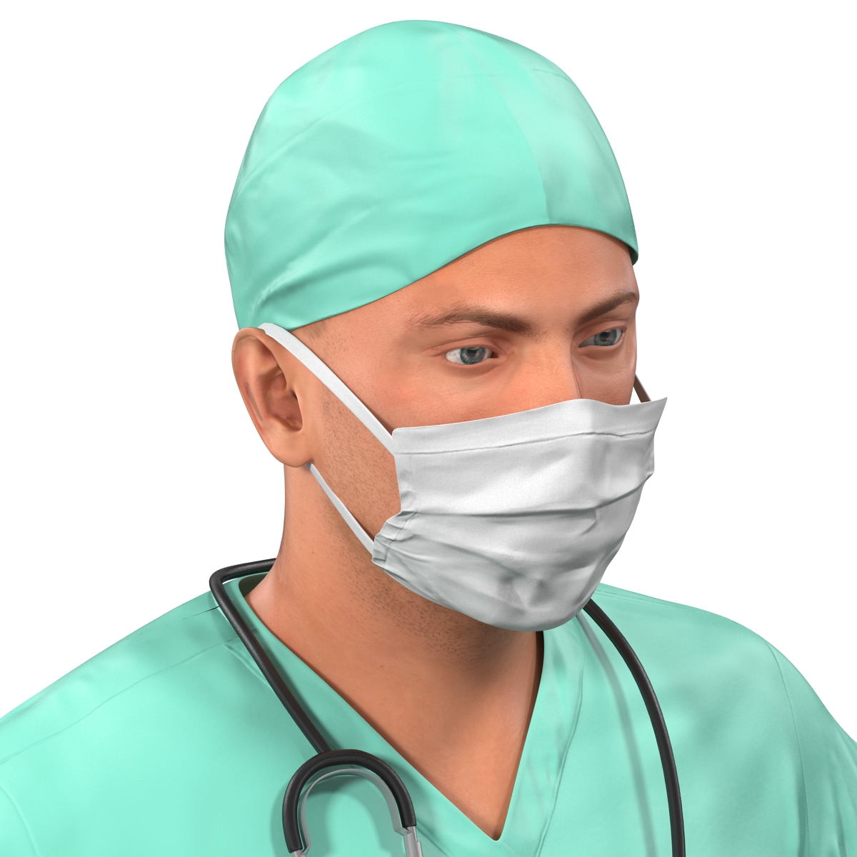 Male Surgeon Caucasian Rigged 3D model