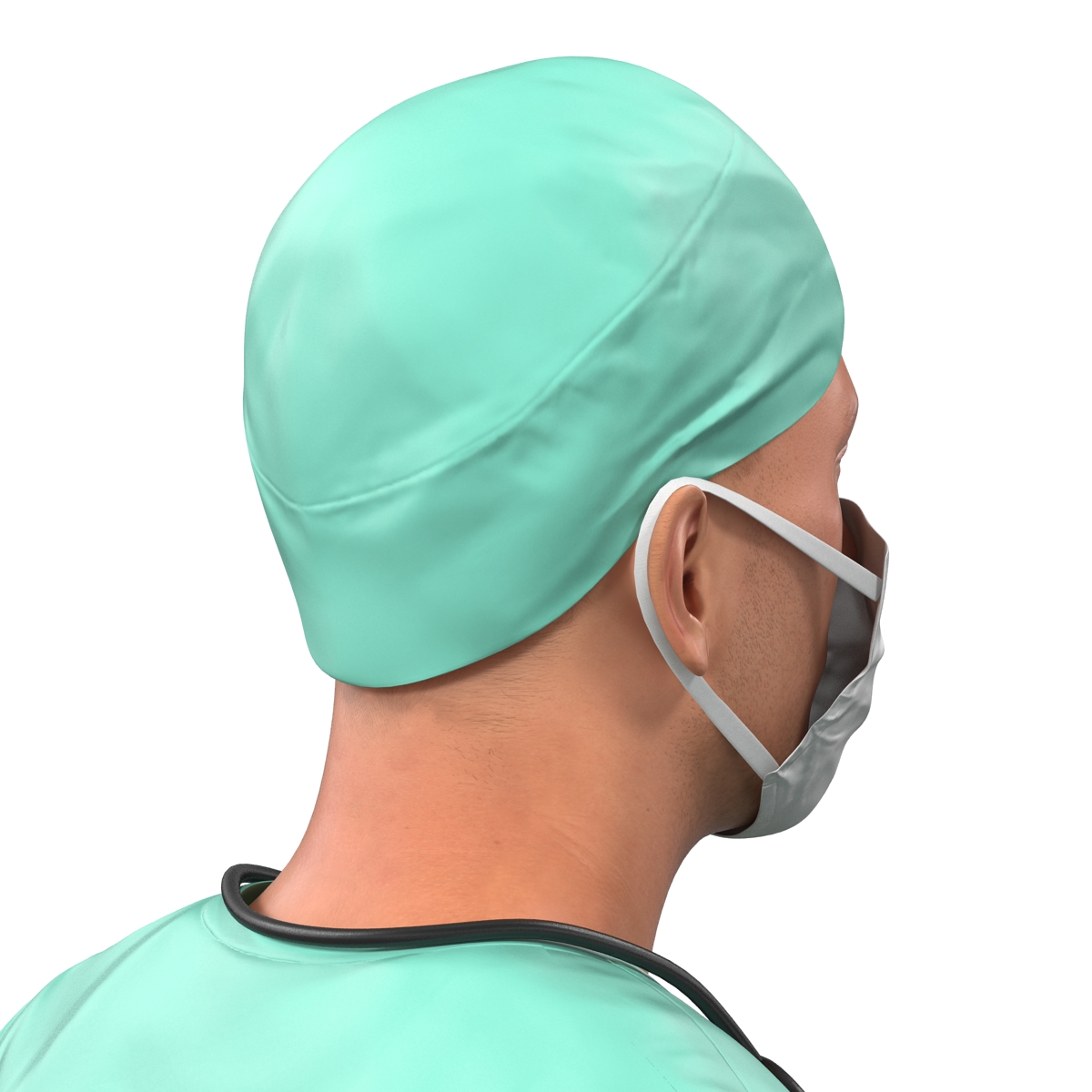 Male Surgeon Caucasian Rigged 3D model