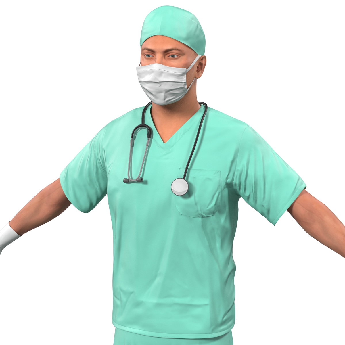 Male Surgeon Caucasian 3D