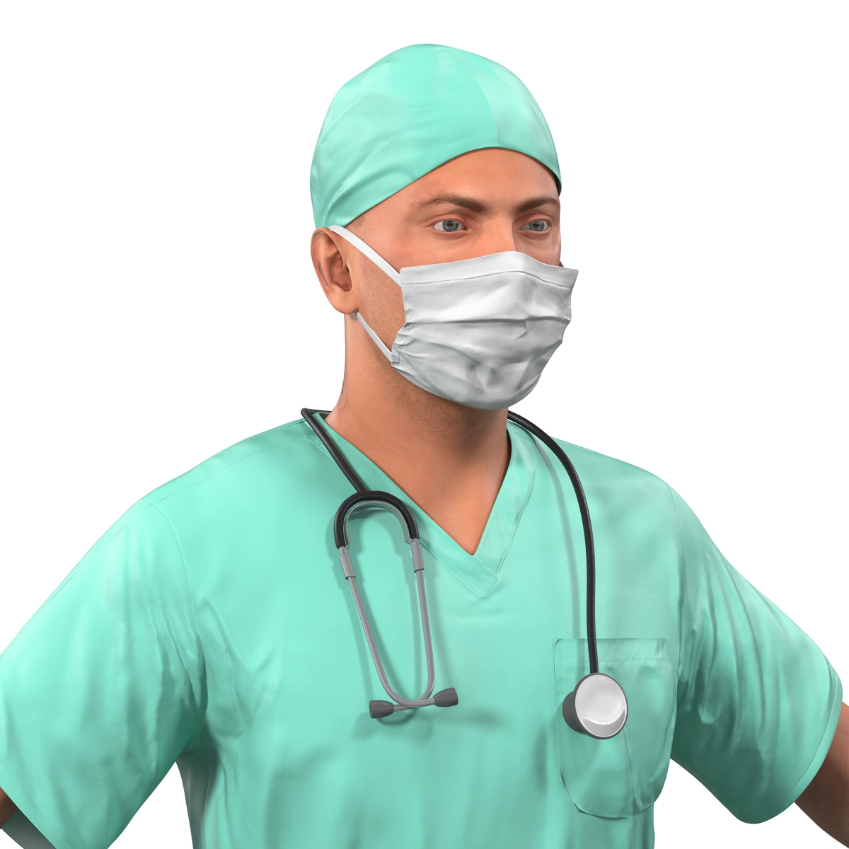 Male Surgeon Caucasian 3D