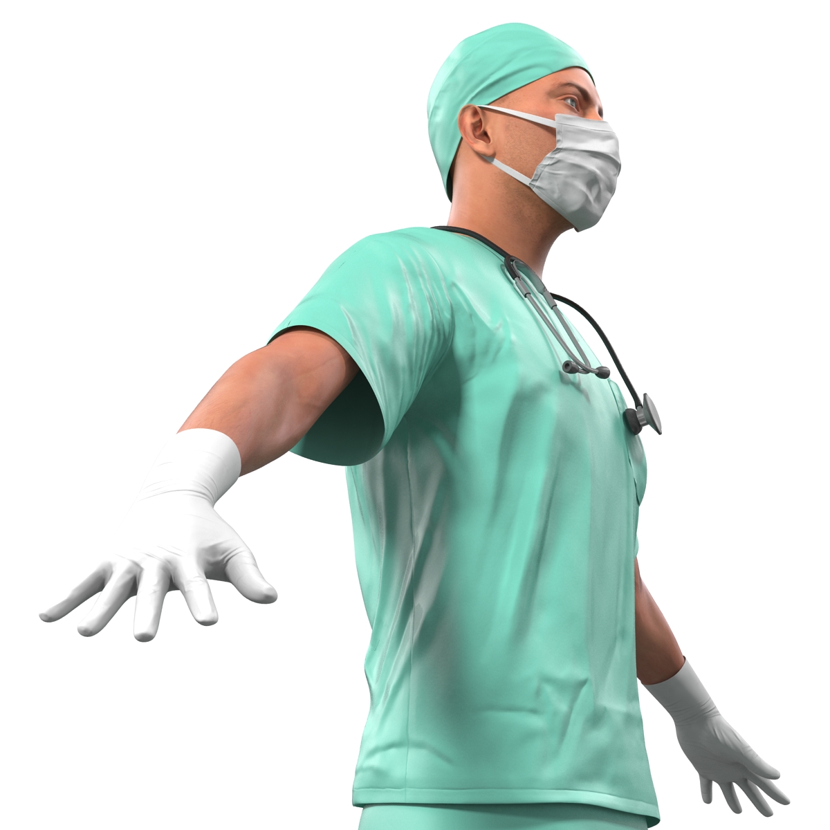 Male Surgeon Caucasian 3D