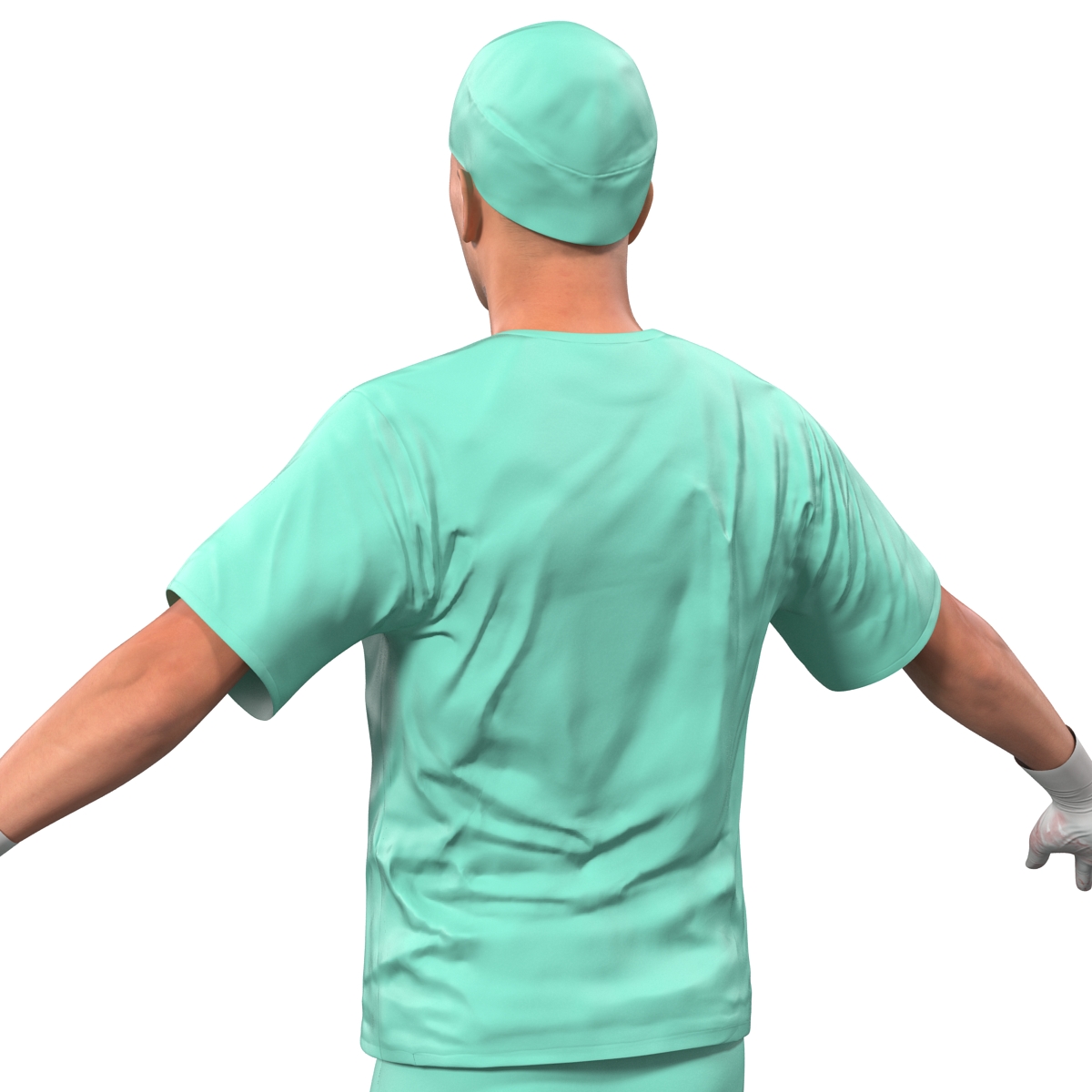 3D model Male Surgeon Caucasian with Blood 2