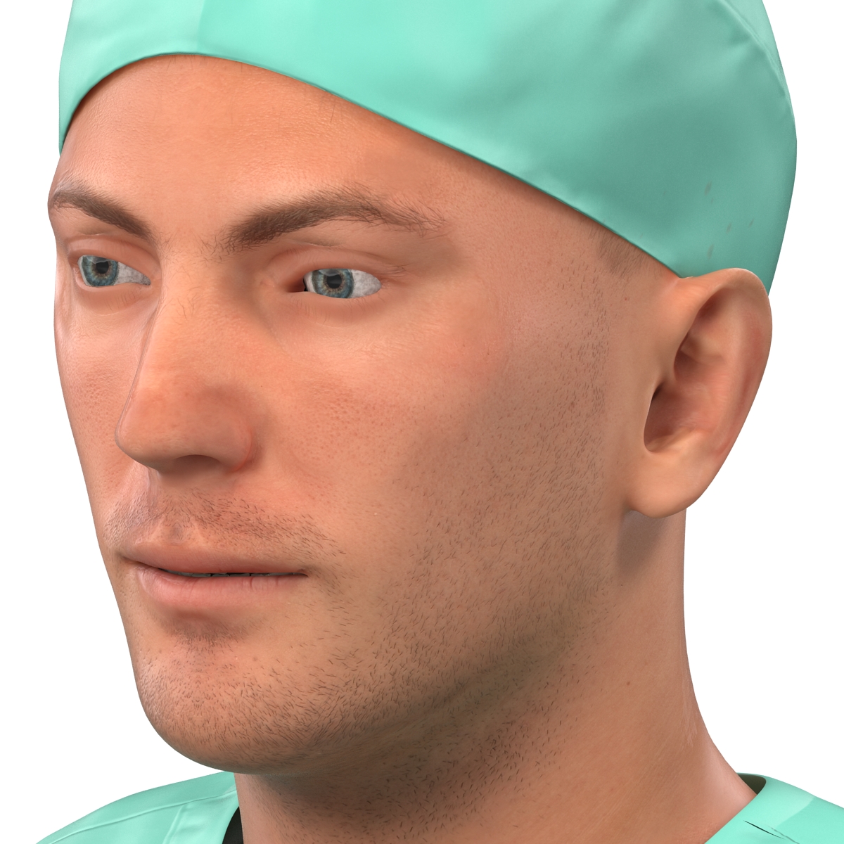 3D model Male Surgeon Caucasian with Blood 2