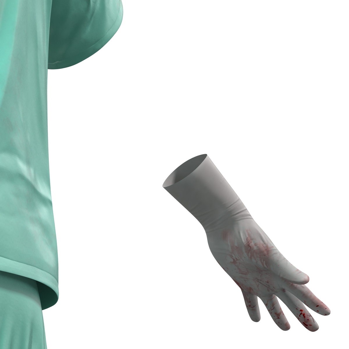 Surgeon Dress 17 with Blood 3D