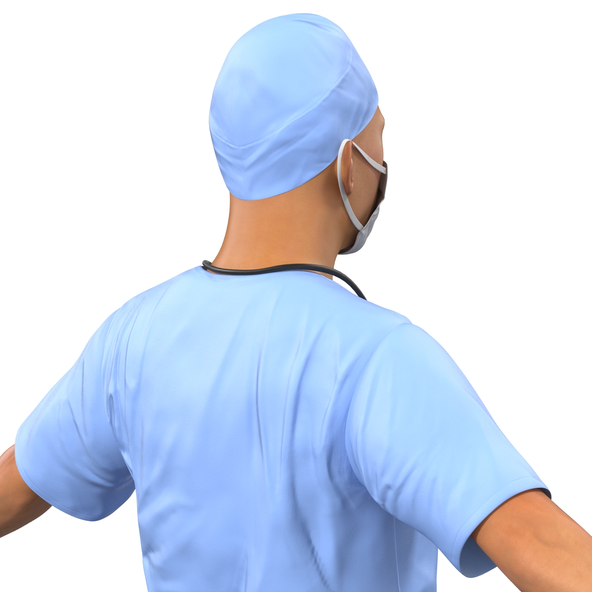 Male Surgeon Asian with Blood 3D model