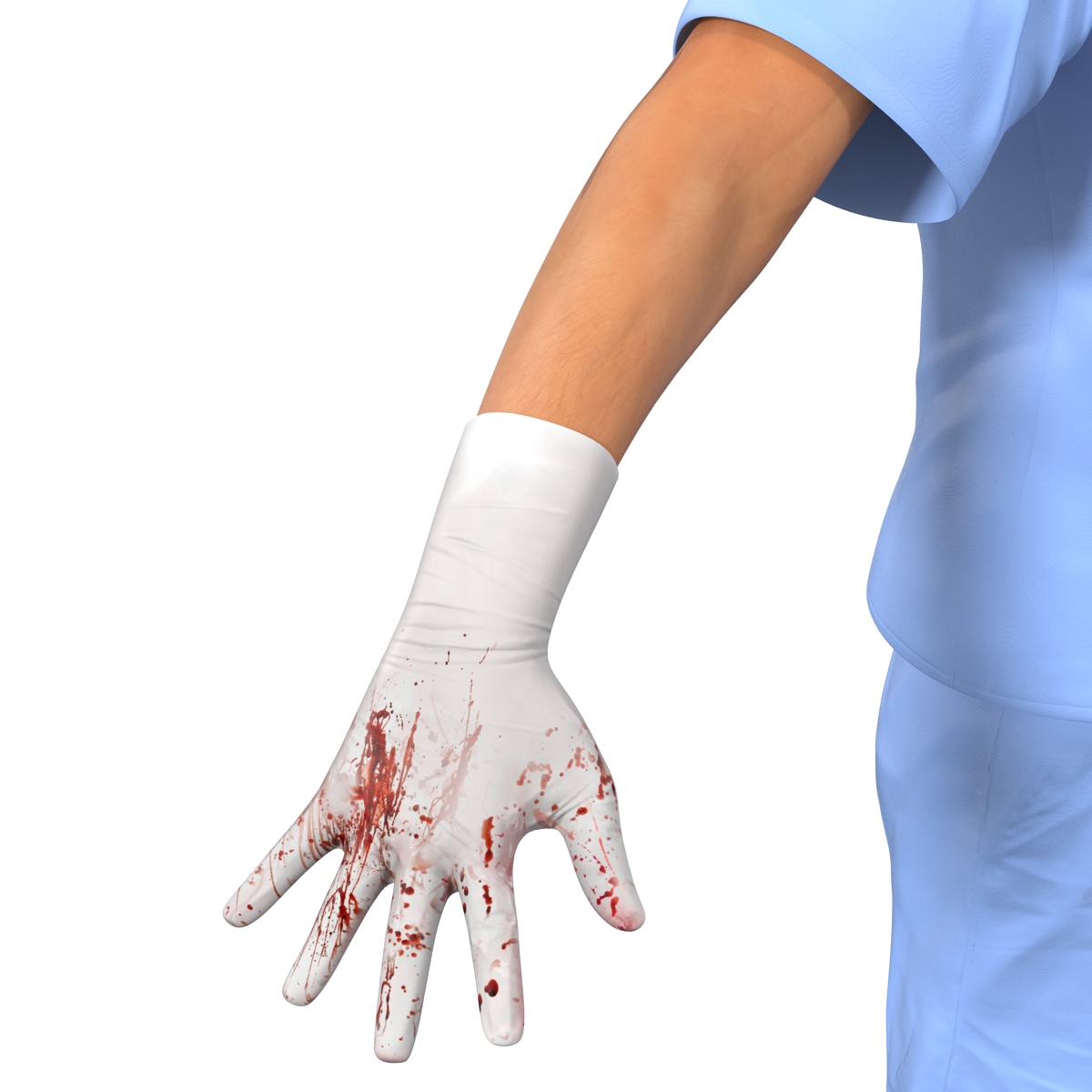 Male Surgeon Asian with Blood 3D model