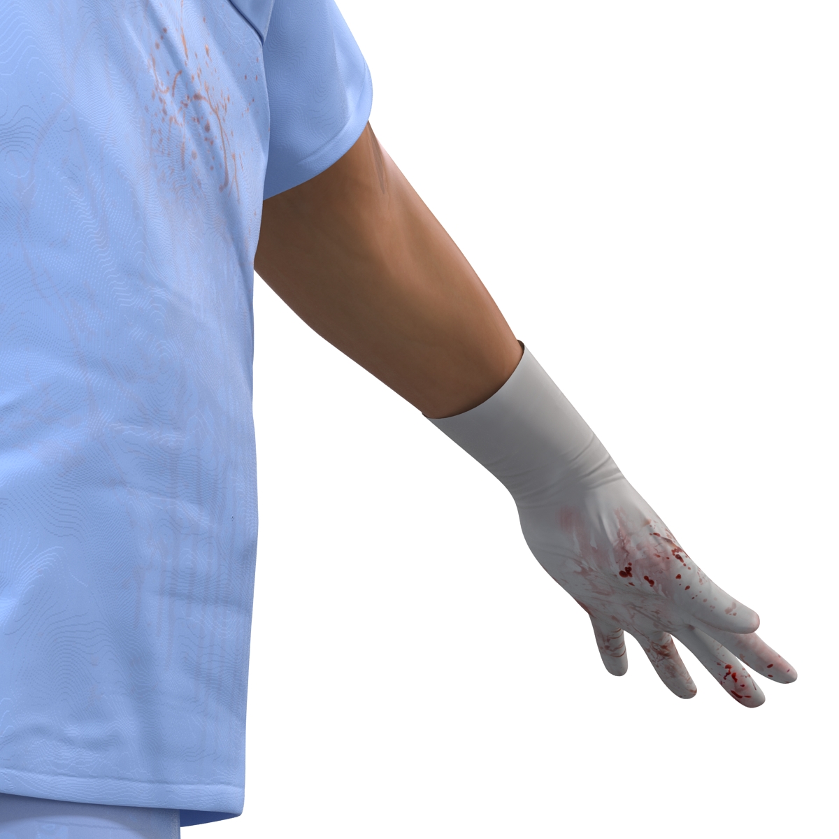 Male Surgeon Asian with Blood 3D model