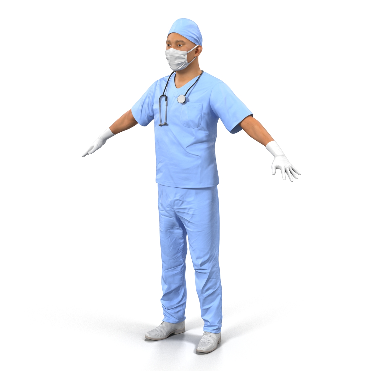 3D model Male Surgeon Asian Rigged