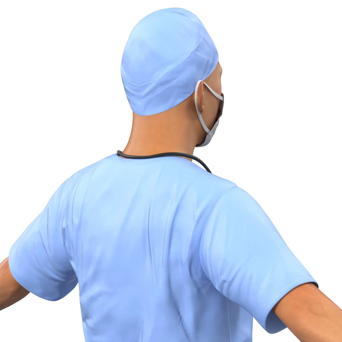 3D model Male Surgeon Asian Rigged