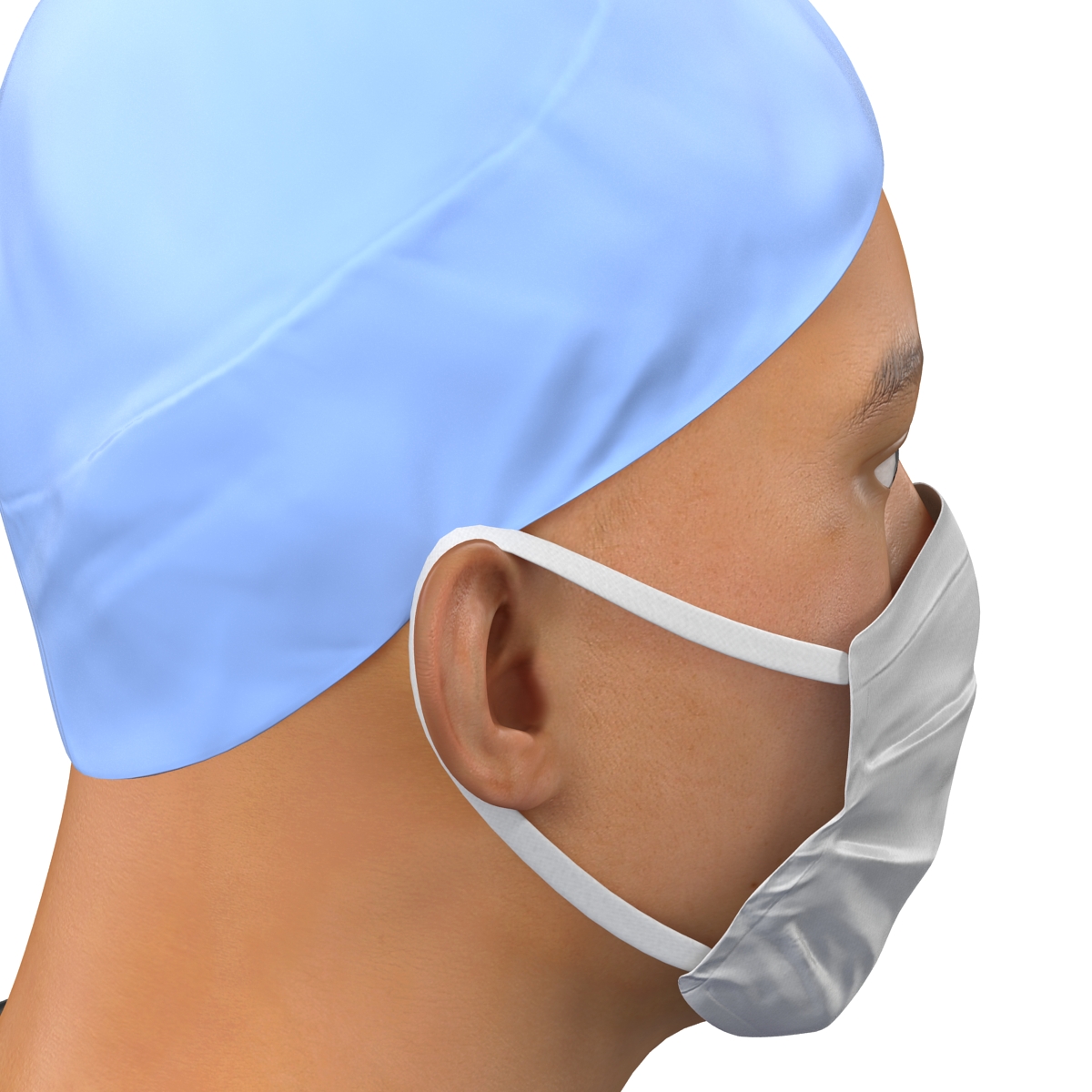 3D model Male Surgeon Asian Rigged