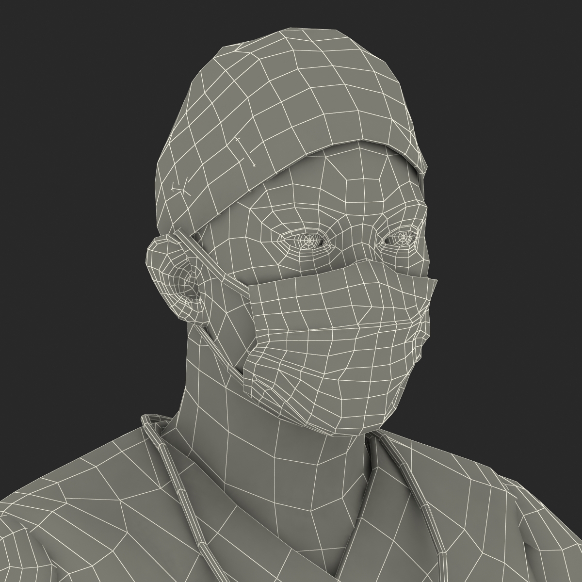 3D model Male Surgeon Asian Rigged