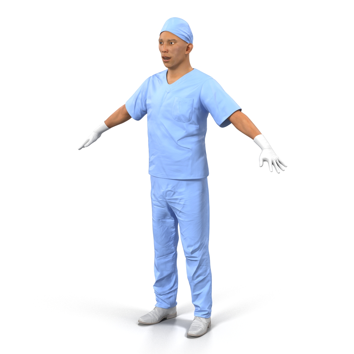 Male Surgeon Asian Rigged 2 3D