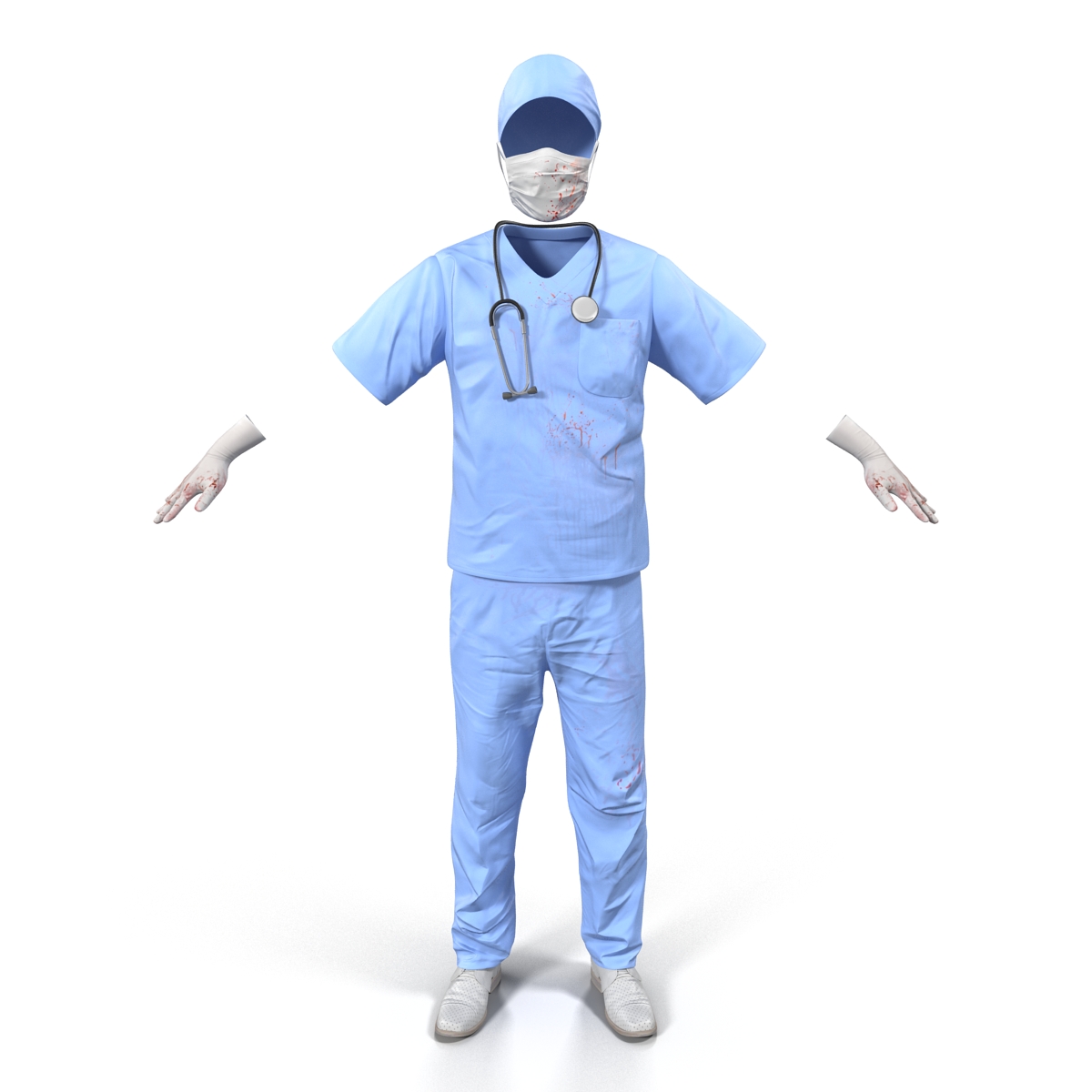 Surgeon Dress 13 with Blood 3D