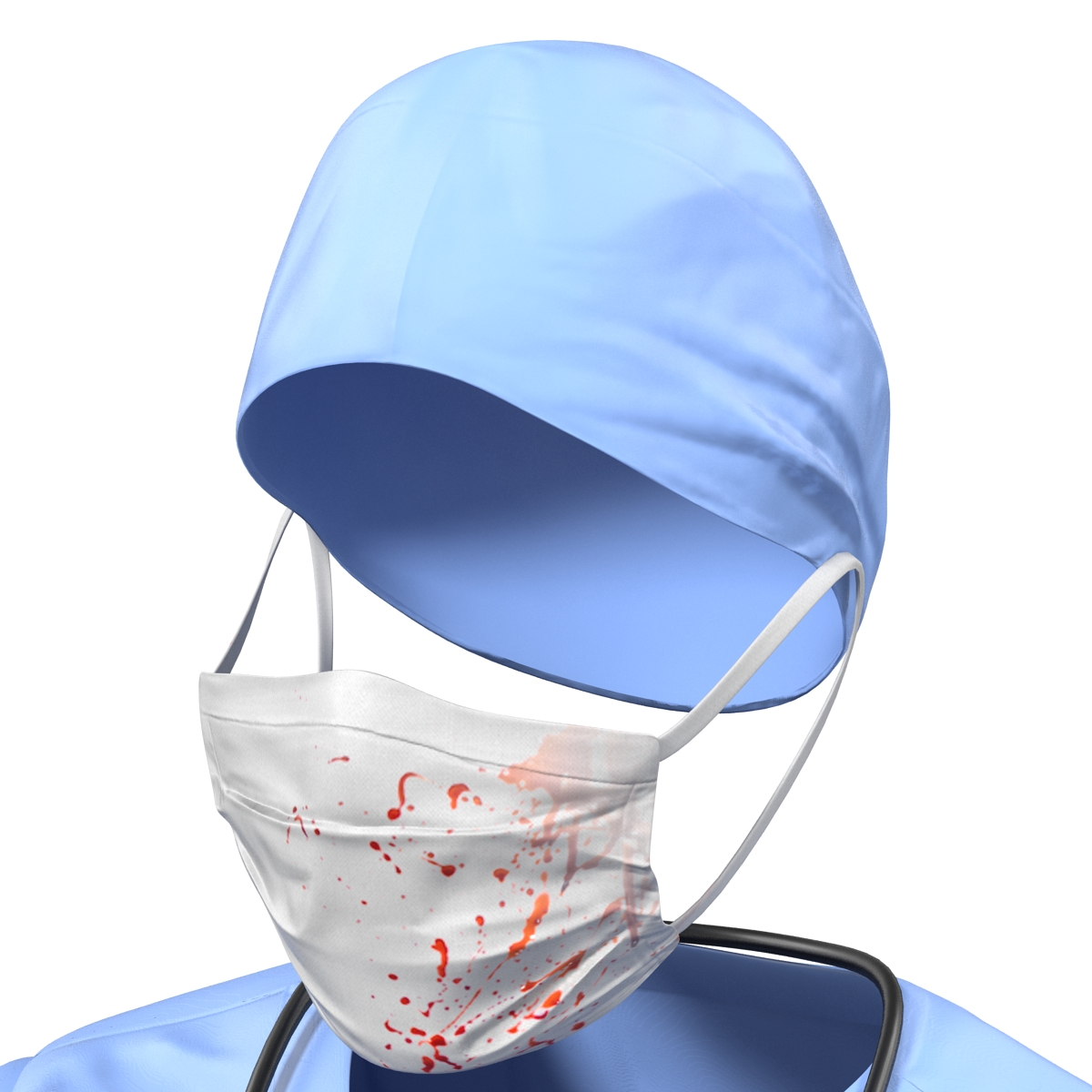 Surgeon Dress 13 with Blood 3D