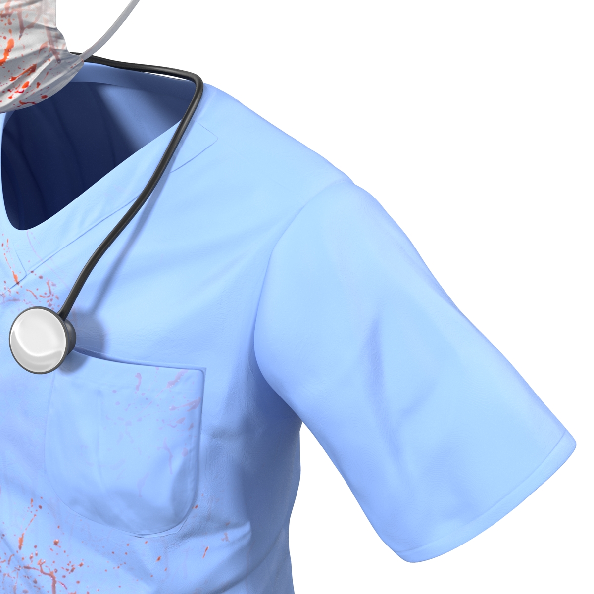 Surgeon Dress 14 with Blood 3D