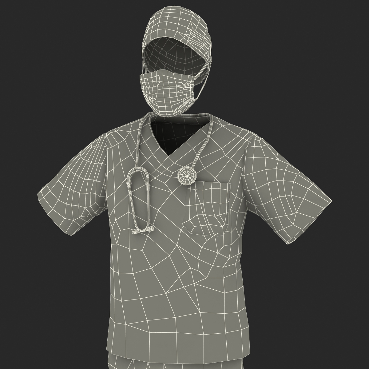 Surgeon Dress 14 with Blood 3D