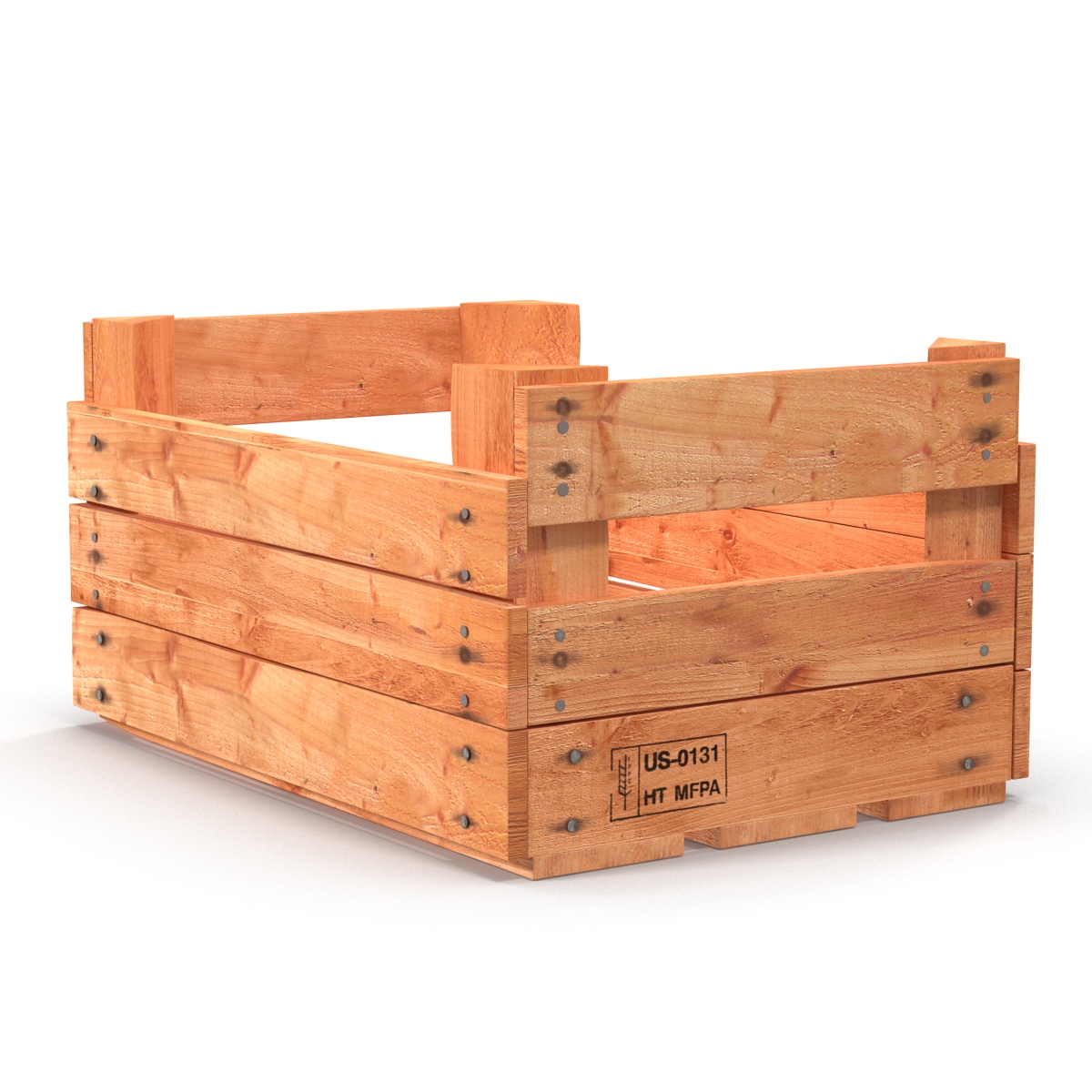 3D model Wooden Fruit Crate 2