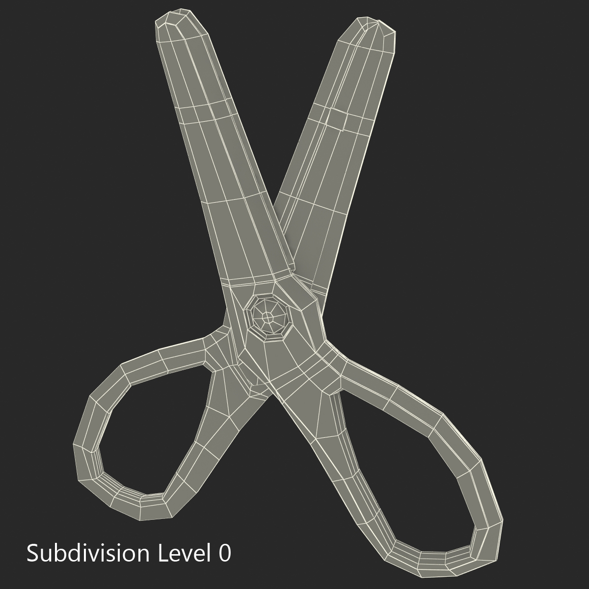 Scissors 3 Red 3D model