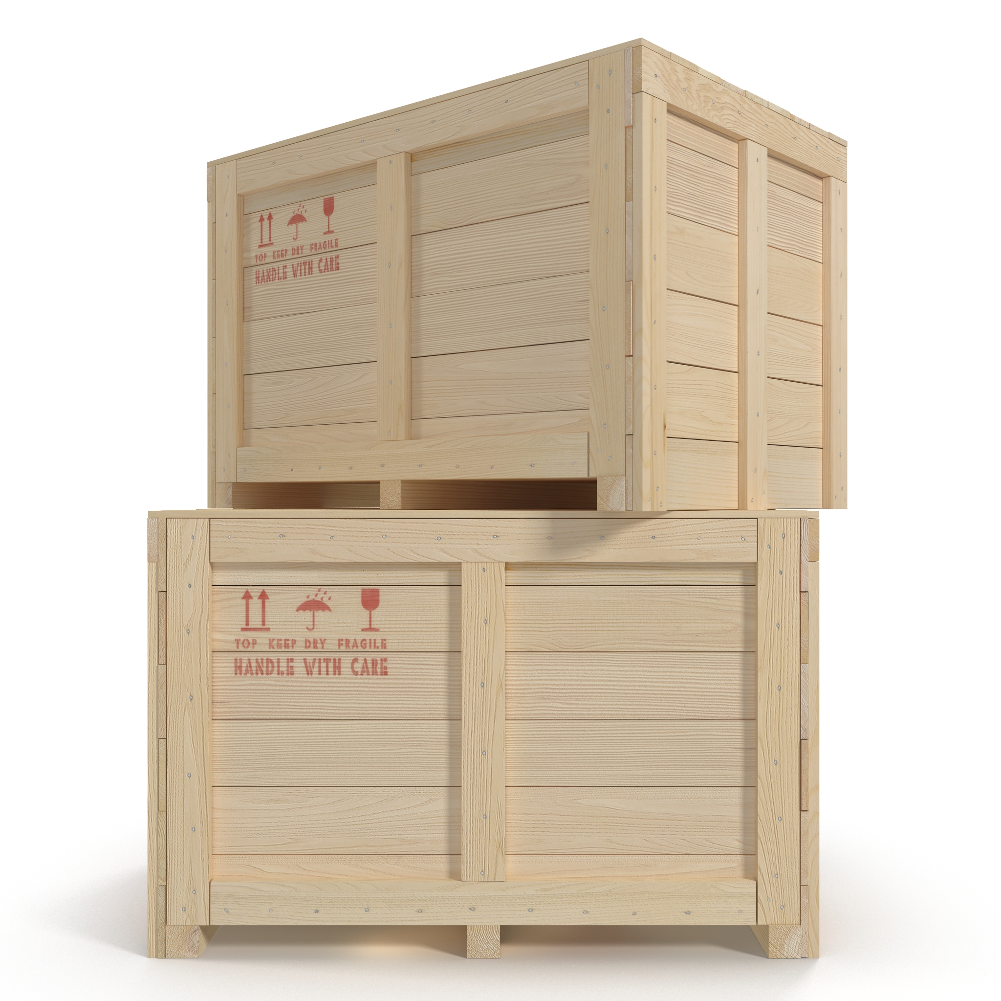 3D Wooden Shipping Crate