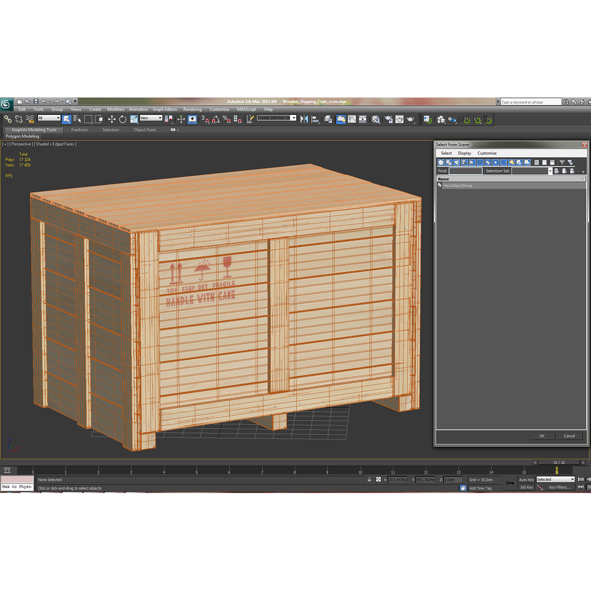 3D Wooden Shipping Crate