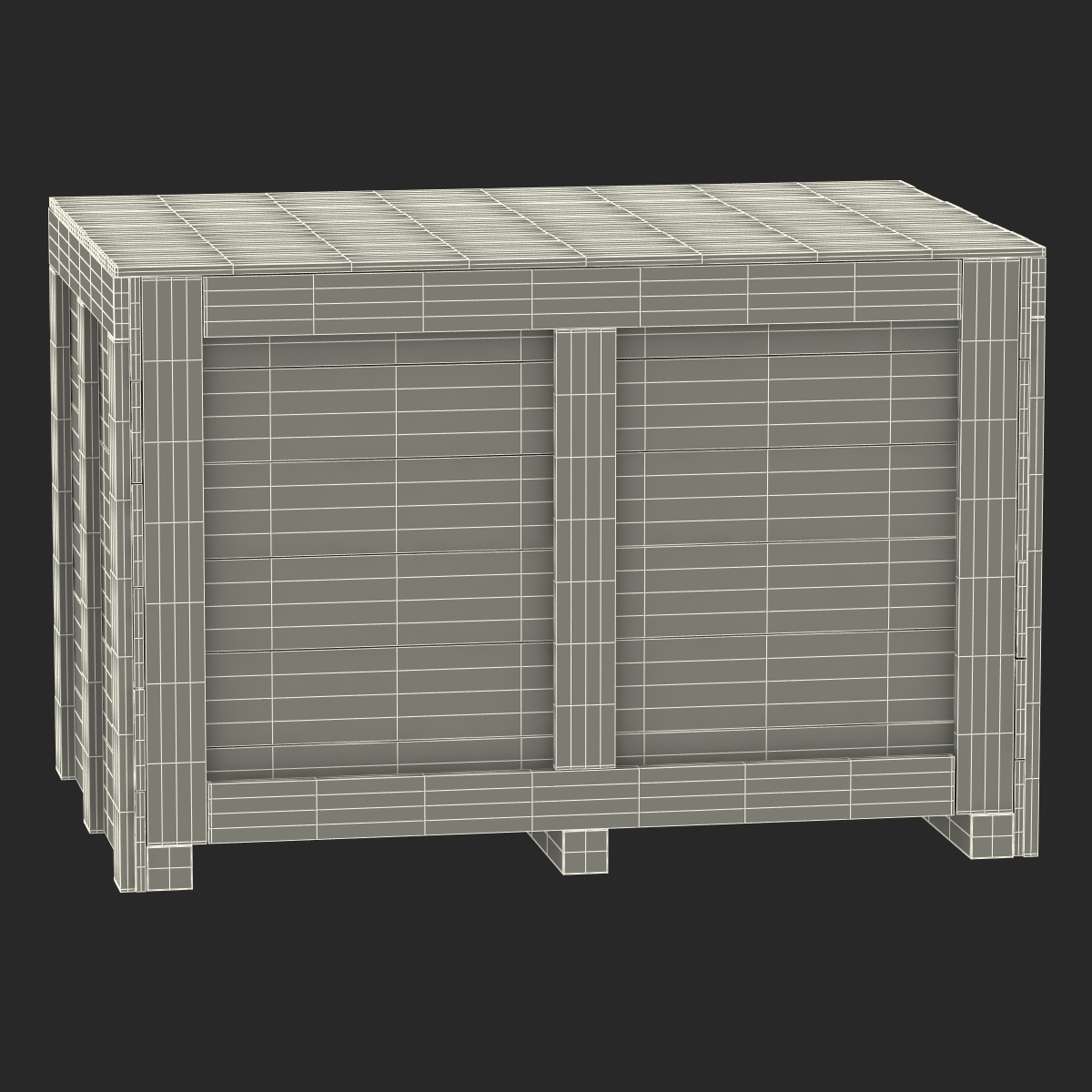 3D Wooden Shipping Crate