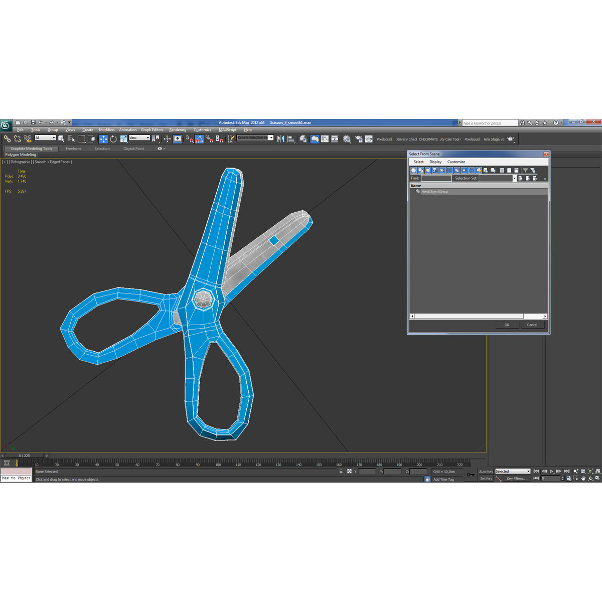 3D model Scissors 3 Blue