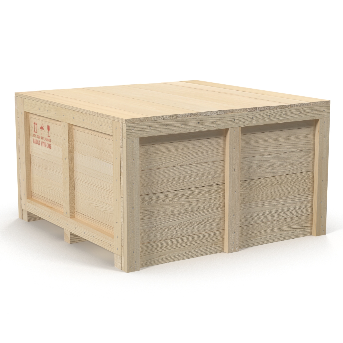 3D Wooden Shipping Crate 2 model