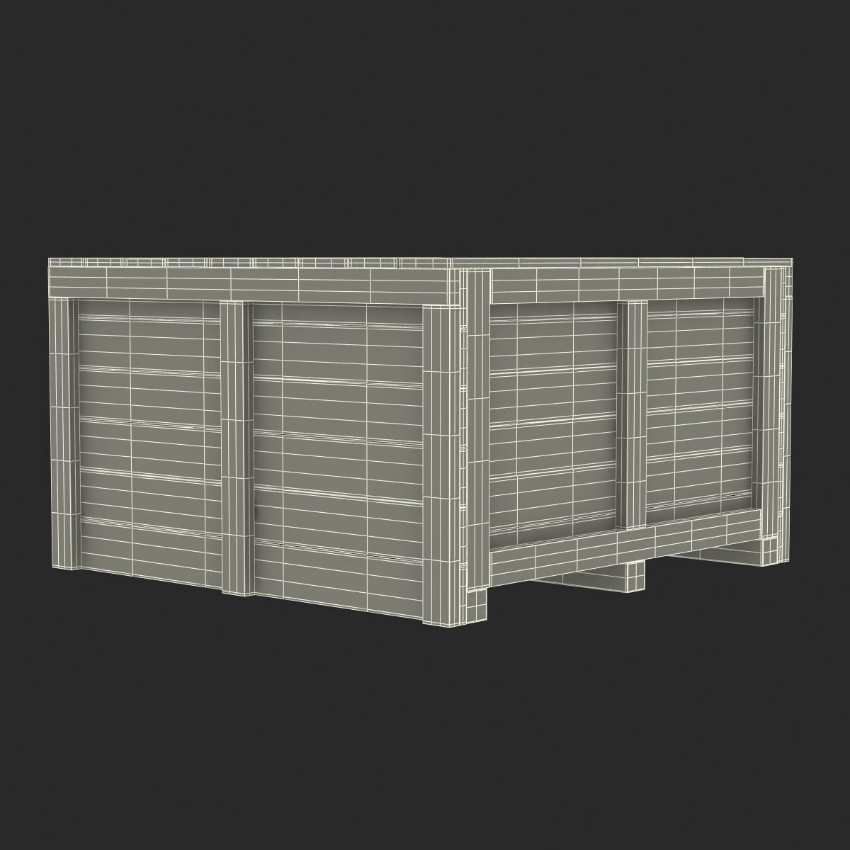 3D Wooden Shipping Crate 2 model