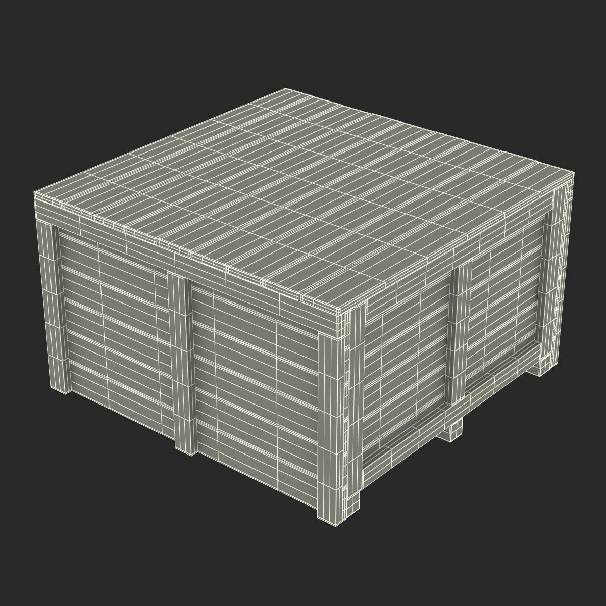 3D Wooden Shipping Crate 2 model