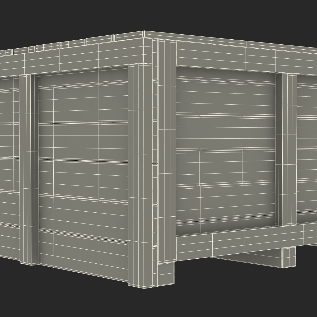 3D Wooden Shipping Crate 2 model