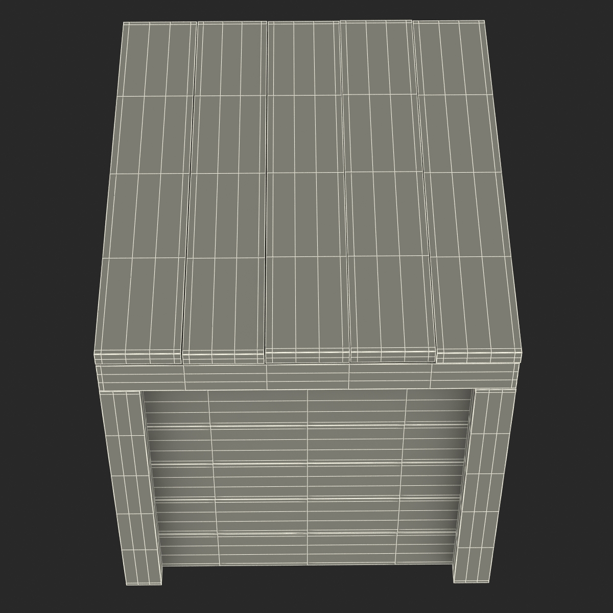 3D Wooden Shipping Crate 3 model