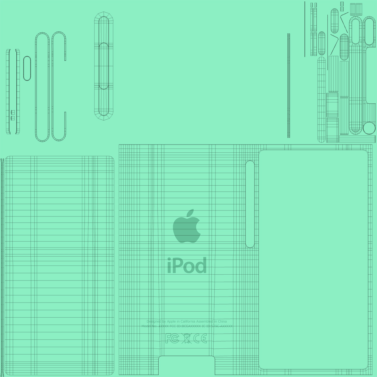 3D iPod Nano Set model