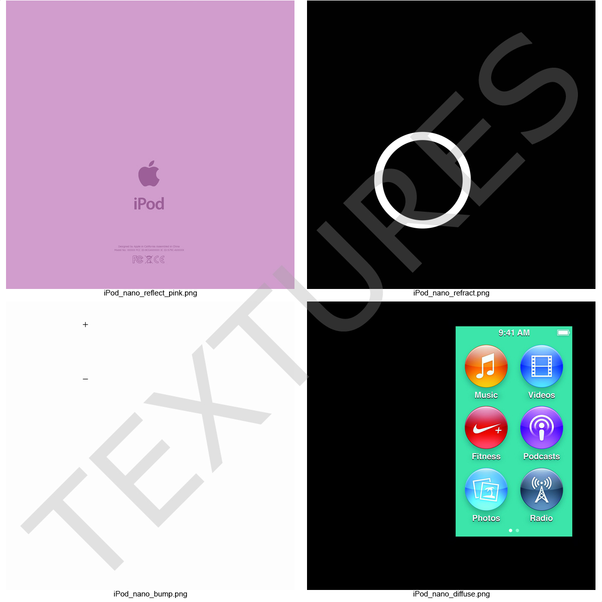 3D iPod Nano Set model