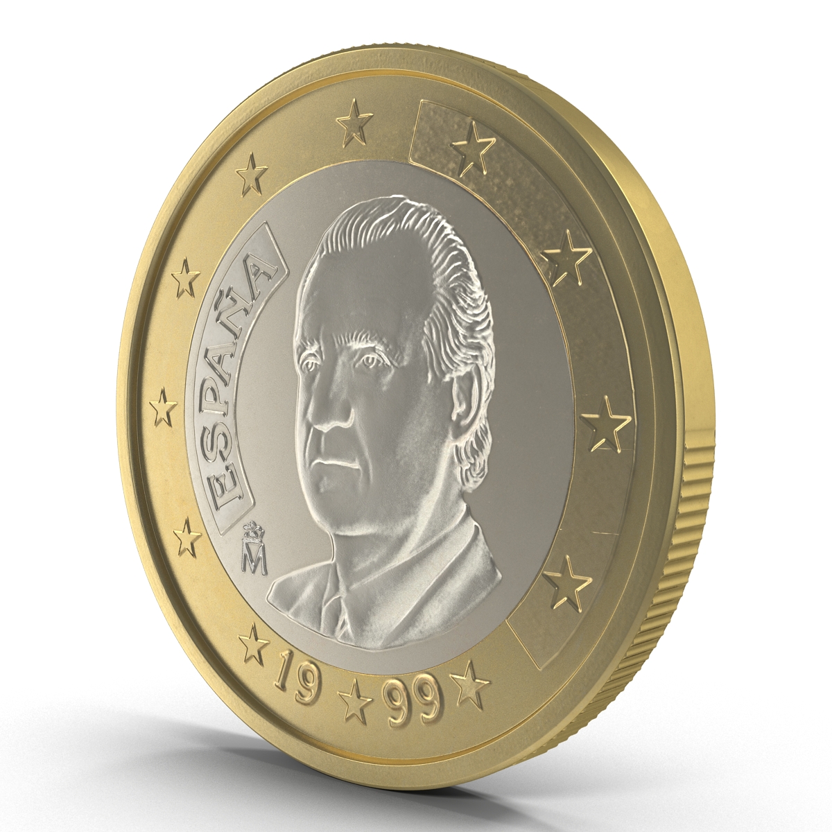 3D 1 Euro Coin Espana model