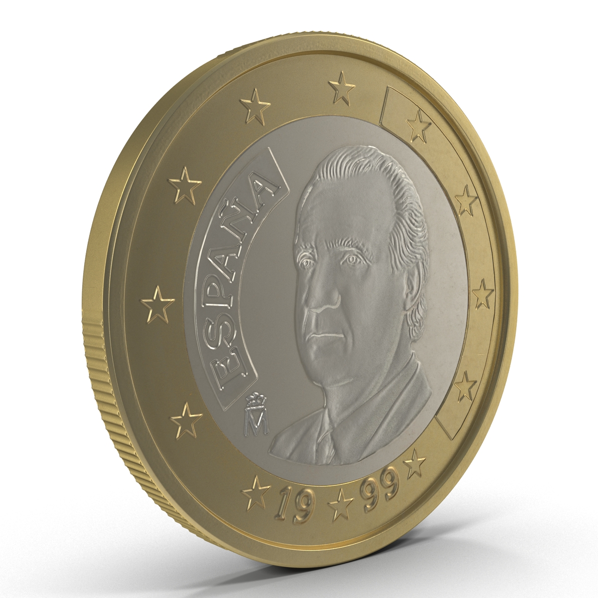 3D 1 Euro Coin Espana model