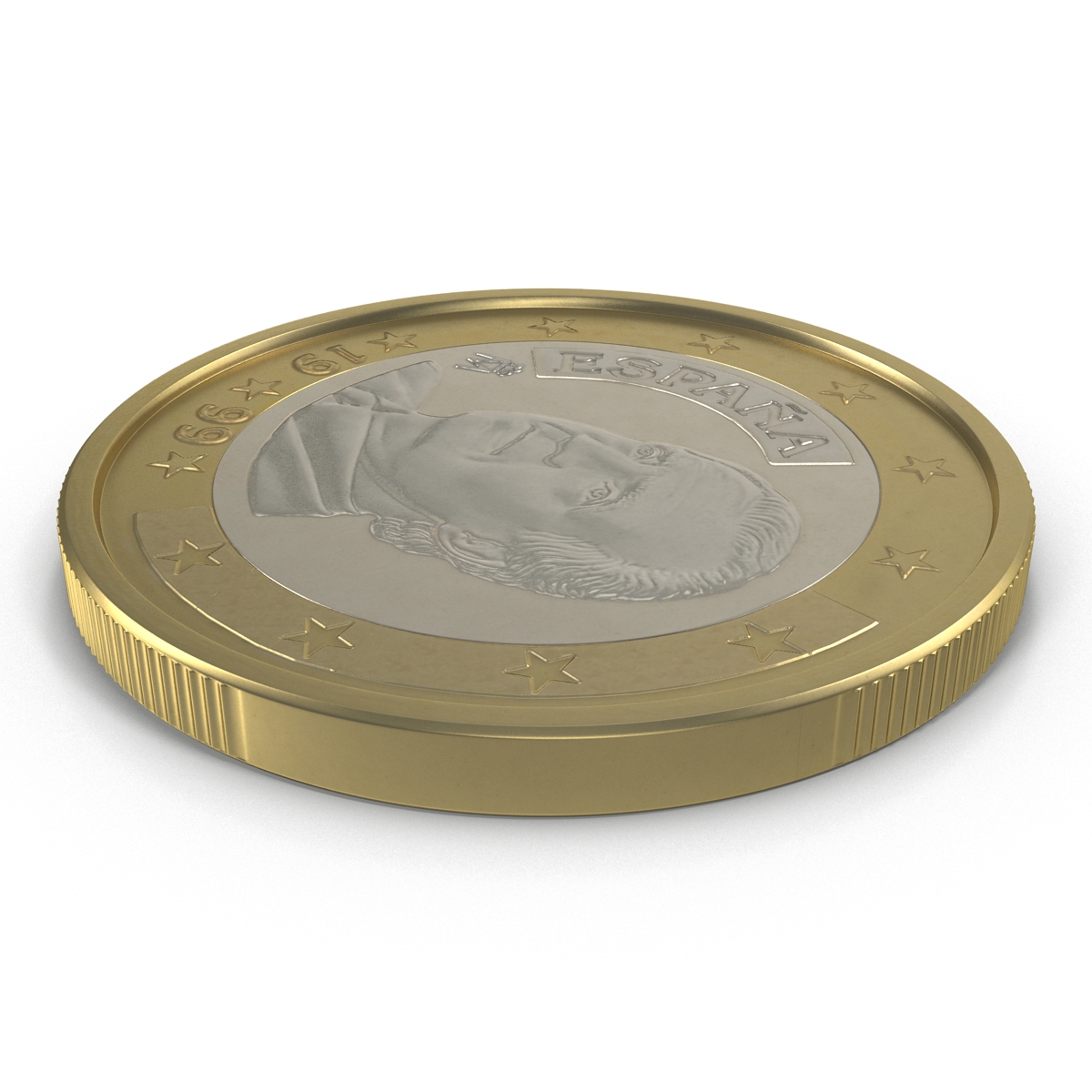 3D 1 Euro Coin Espana model