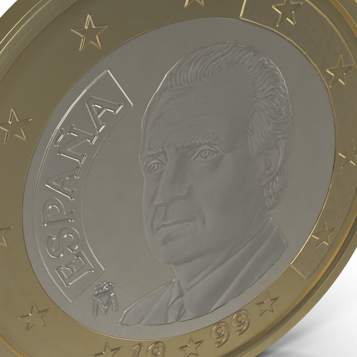 3D 1 Euro Coin Espana model