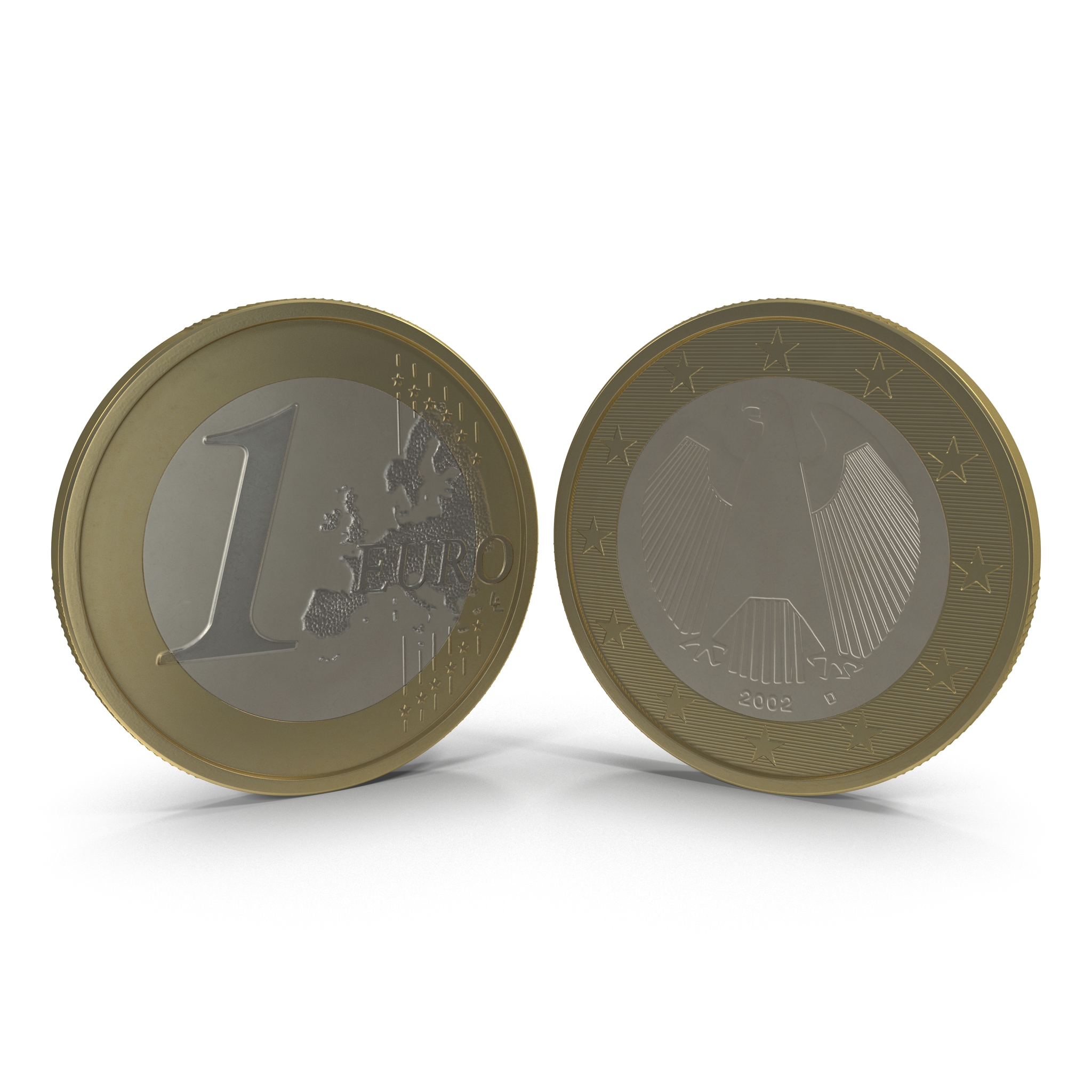 3D 1 Euro Coin German model