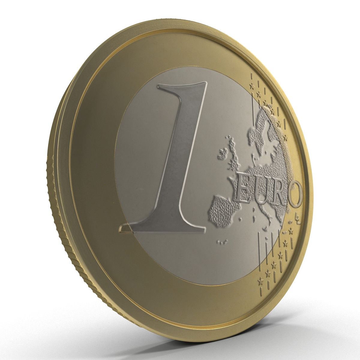 3D 1 Euro Coin German model