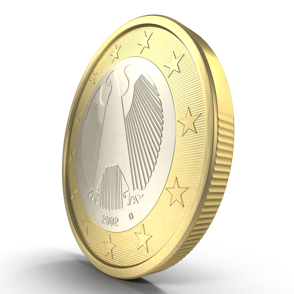 3D 1 Euro Coin German model