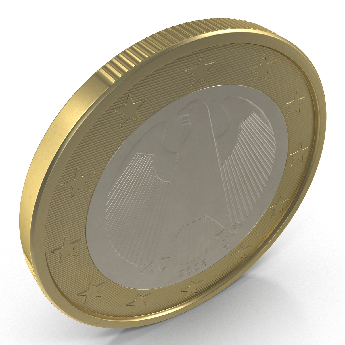 3D 1 Euro Coin German model