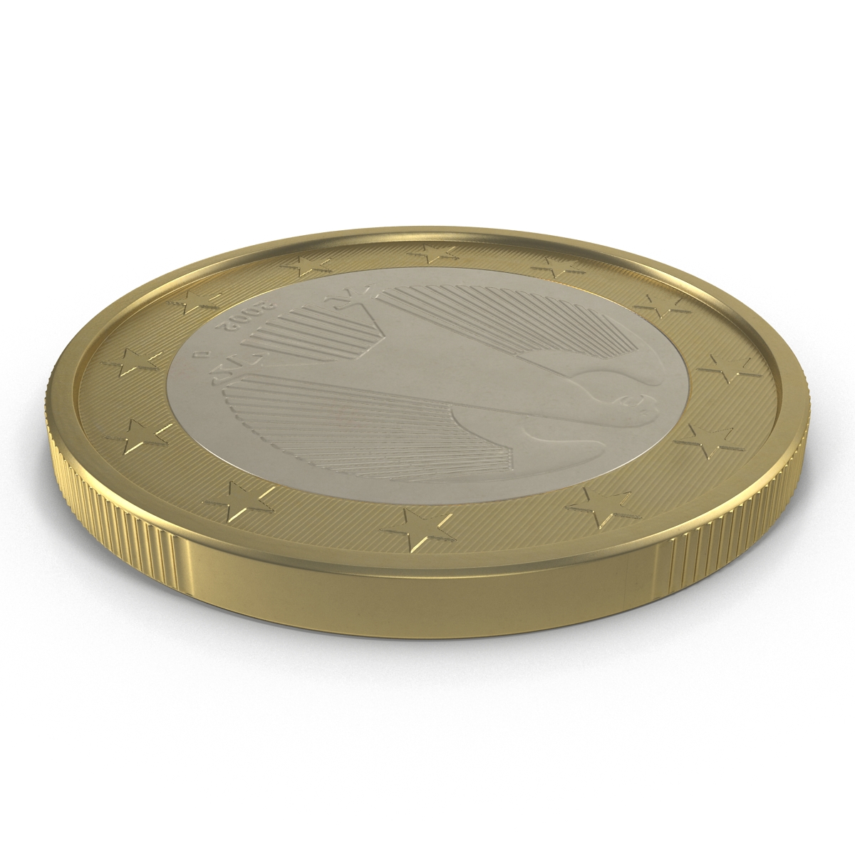 3D 1 Euro Coin German model