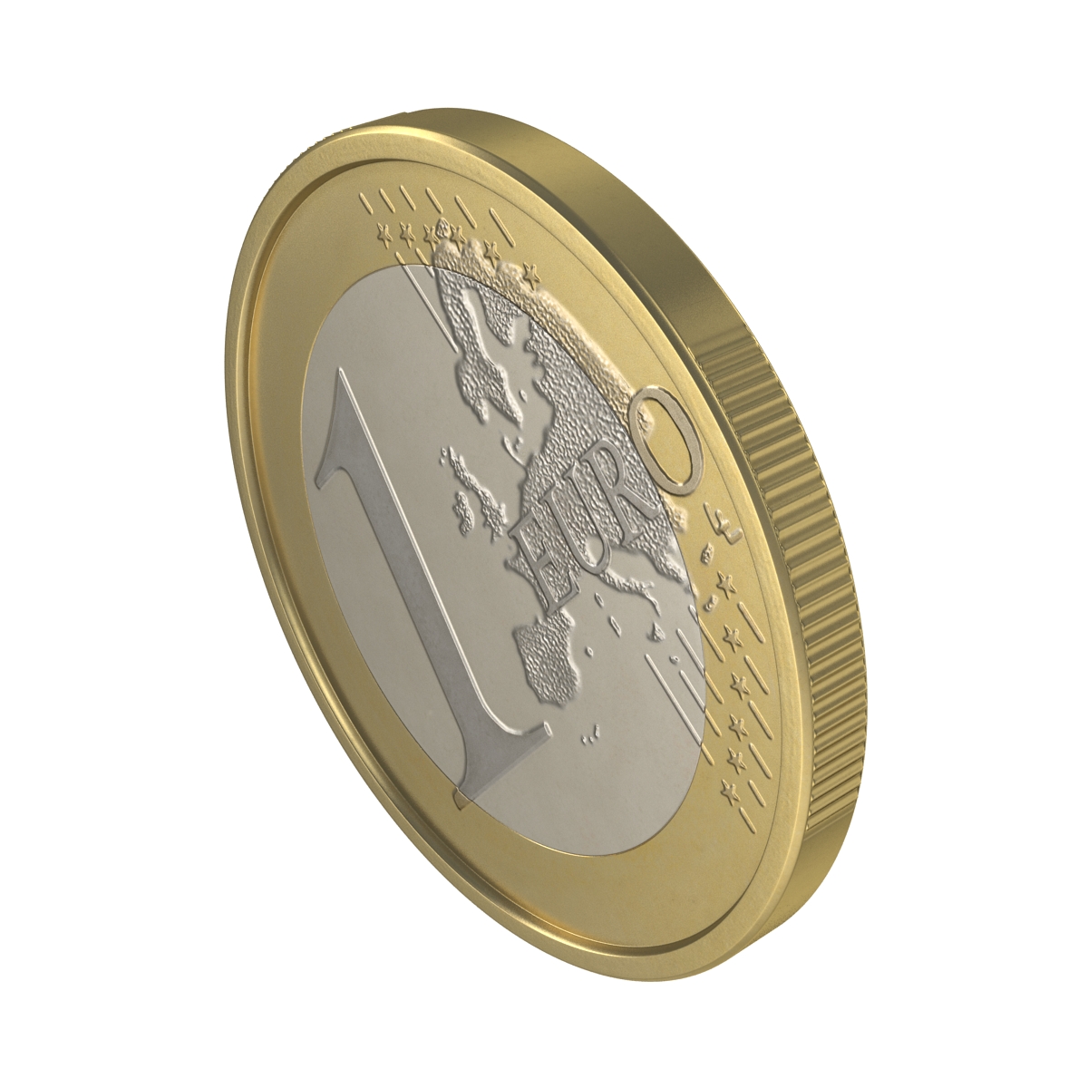 3D 1 Euro Coin German model