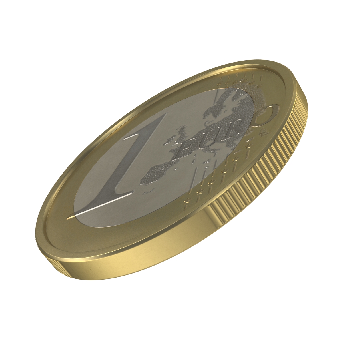 3D 1 Euro Coin German model